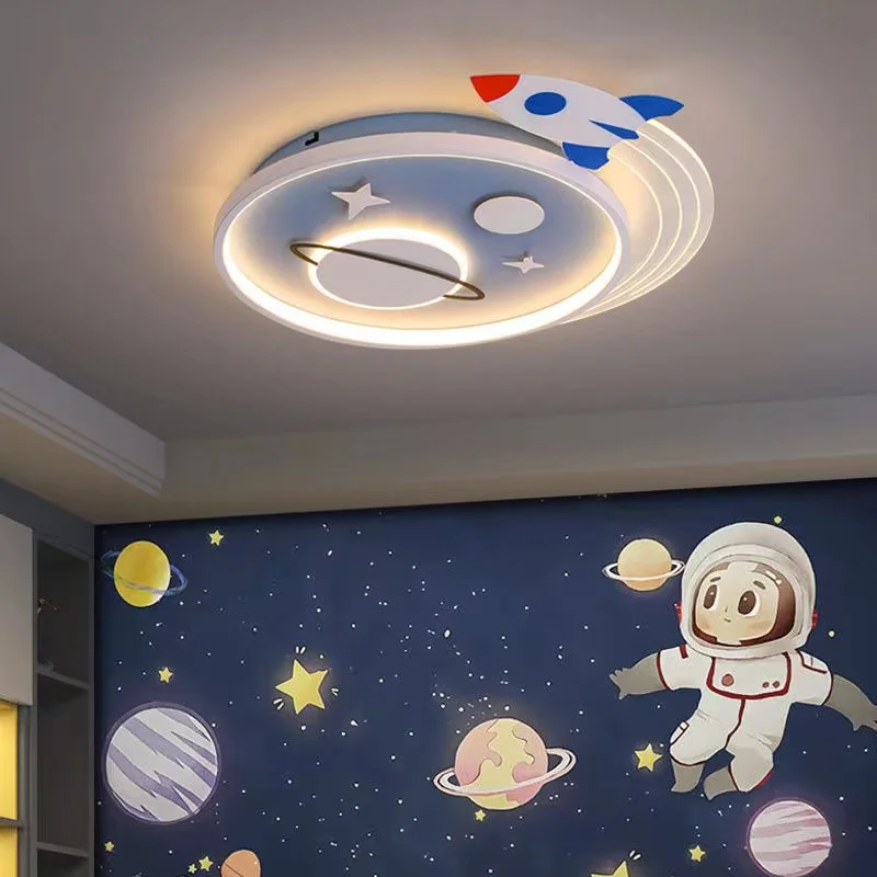 

Dimmable Led Ceiling Light children Bedroom decor Rocket Planet Chandelier girls Boys baby kids room light ceiling Lamp Lustre