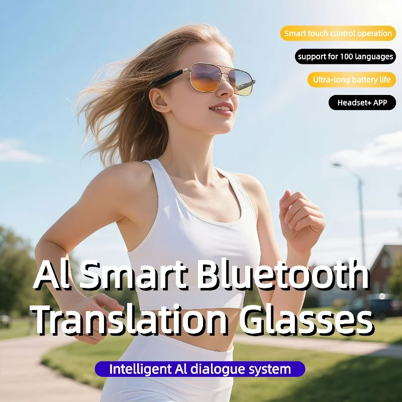 

GY300 AI Smart Glasses Voice Chat Voice Assistant Control Remote Photography Bluetooth Calling Glasses Music player sunglasses
