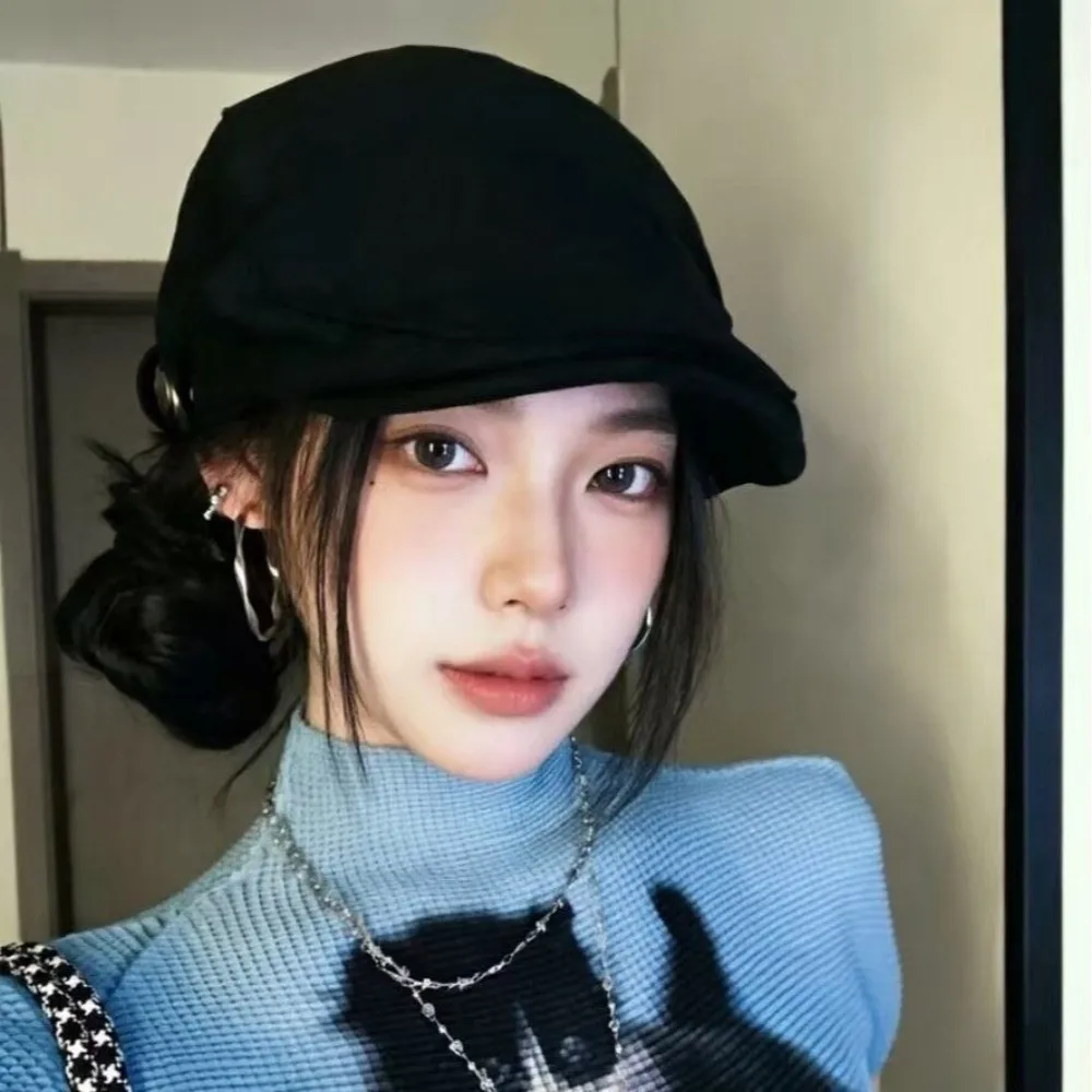 Suede Vintage Beret Hat 55cm to 59cm Adjustable Size Retro Newsboy Cap Face Slimming Feature Earflap Cap Artistic Hat For Women
