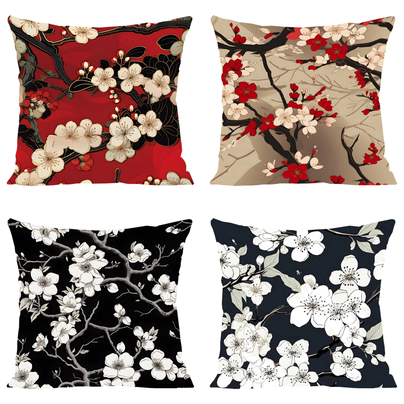 

Japanese Flowering Cherry Home Decoration Luxury Cushion Cover for Living Room Cushions Decorative Pillowcase 40x40 Pillow 45x45