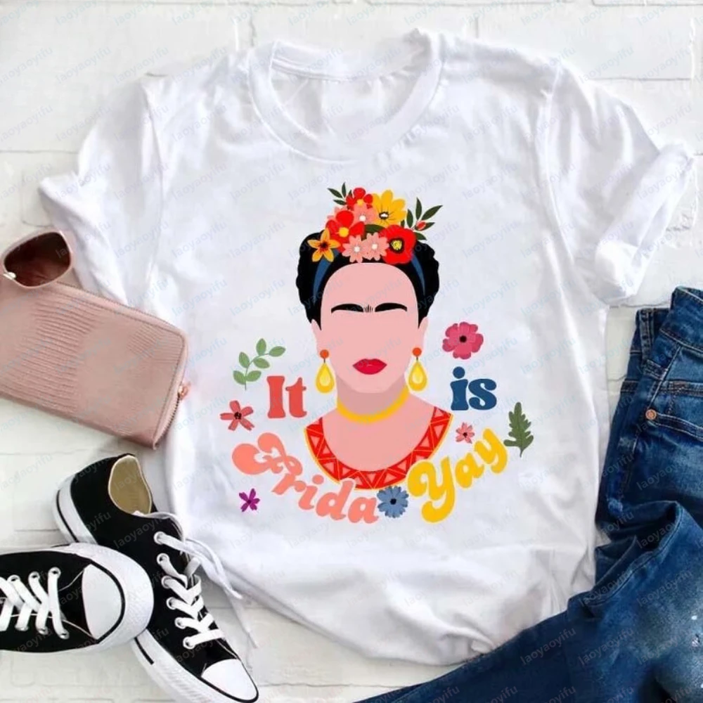 Famous-Woman-It's-Frida-Yay-Spanish-Teacher-Vintage-T-Shirt-Spanish-Frida-Kahlo-Feminist-Shirt-Mexican-Strong-Frida-Kahlo-Tops