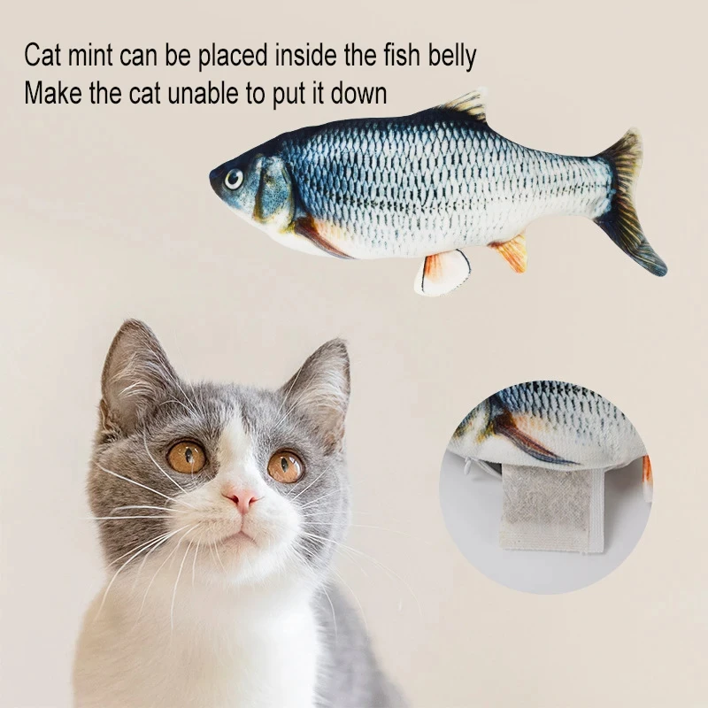 Cat Toy Training Entertainment Fish Plush Stuffed Pillow 20Cm Simulation Fish Cat Catnip 3D Interactive Chew Toy Pet Supplies