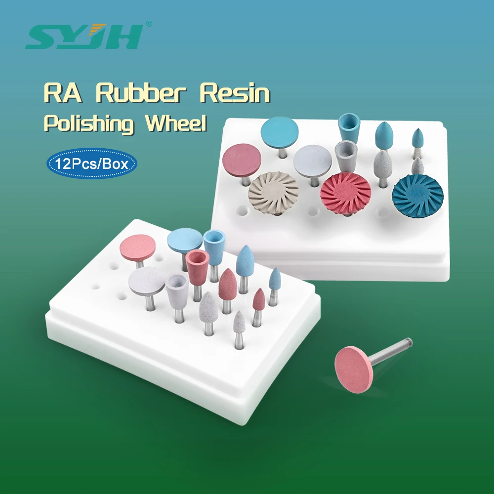 

12Pcs/box Dental Silicone Polishing Rubber Grinding Heads Teeth Rubber Polisher RA Finisher for Low Speed Handpiece Dentist Tool