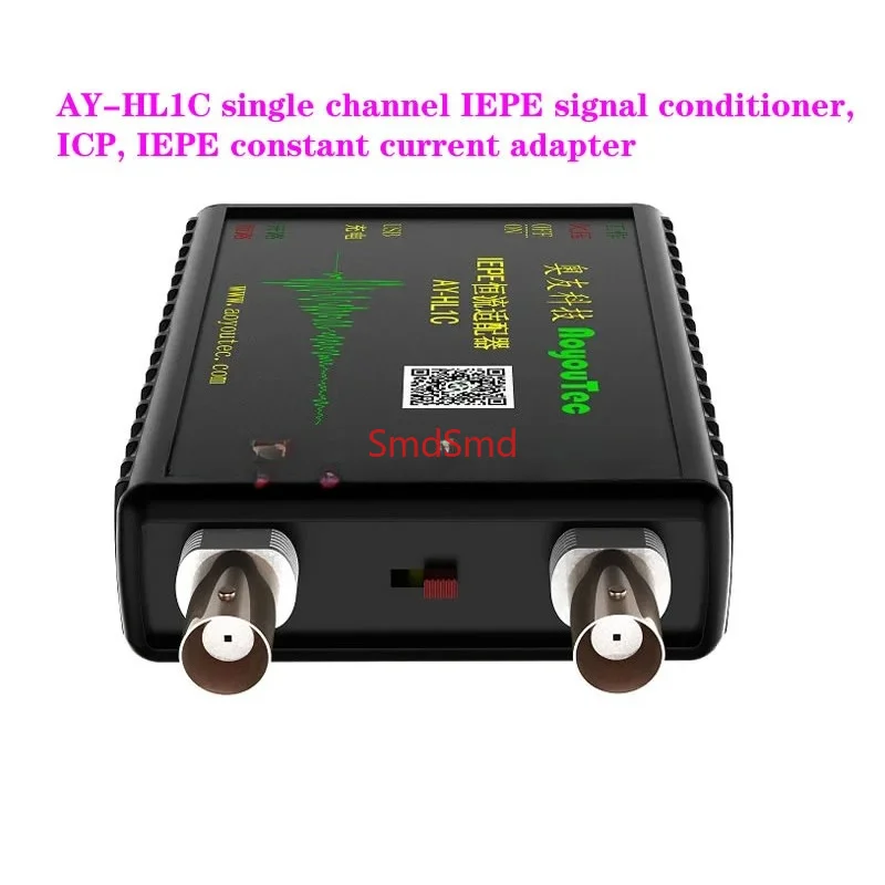AY-HL1C single channel IEPE signal conditioner, ICP, IEPE constant current adapter, gain 1 and 10 two gears