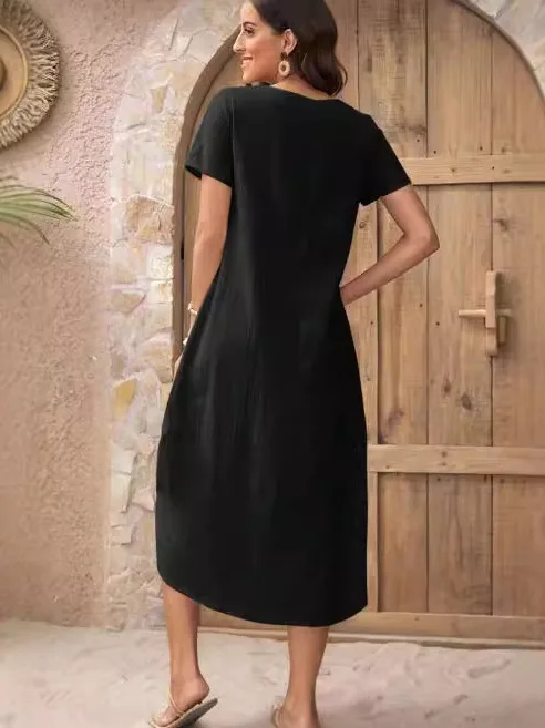 جولة Ne Button ort Sve غير النظامية الدكتور ميدي طول ألياف البوليستر لباس غير رسمي لأداء تاريخ الزفاف الاسمية #3