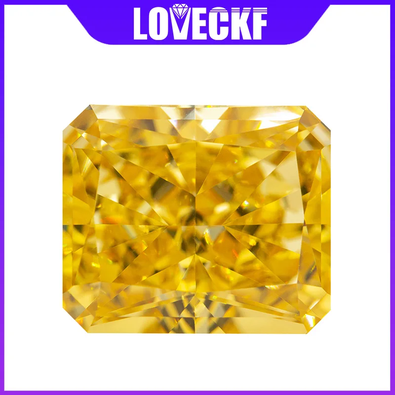 

Golden Yellow Radiant Crushed Ice Cut High Carbon Diamond Cubic Zirconia Lab Zircon CZ 4K Cutting 5A+ Quality for Jewelry Making