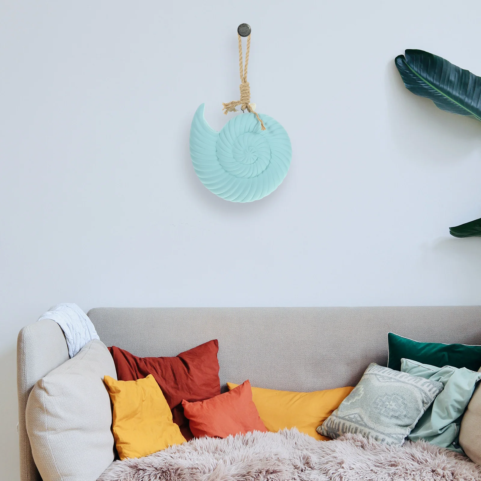 

Retro Seashell Hanging Ornament Wooden Nautical Conch Decor Mediterranean Style Home Wall Decor For Beach Theme Room Ocean