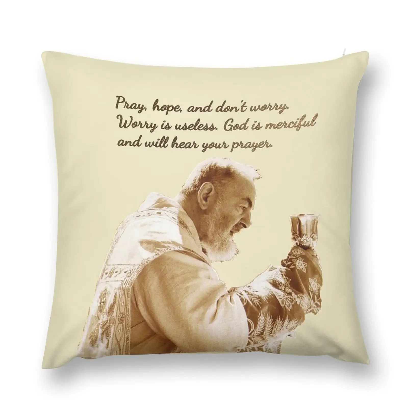 

St Padre Pio of Pietrelcina Throw Pillow Luxury Living Room Decorative Cushions Sofa Cushions pillow