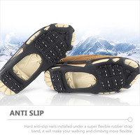 Non Slip Shoe Covers Ice Gripper Anti Slip Accessory Cleats for Boots Climbing Spikes Black Lightweight Comfortable Hard Nails