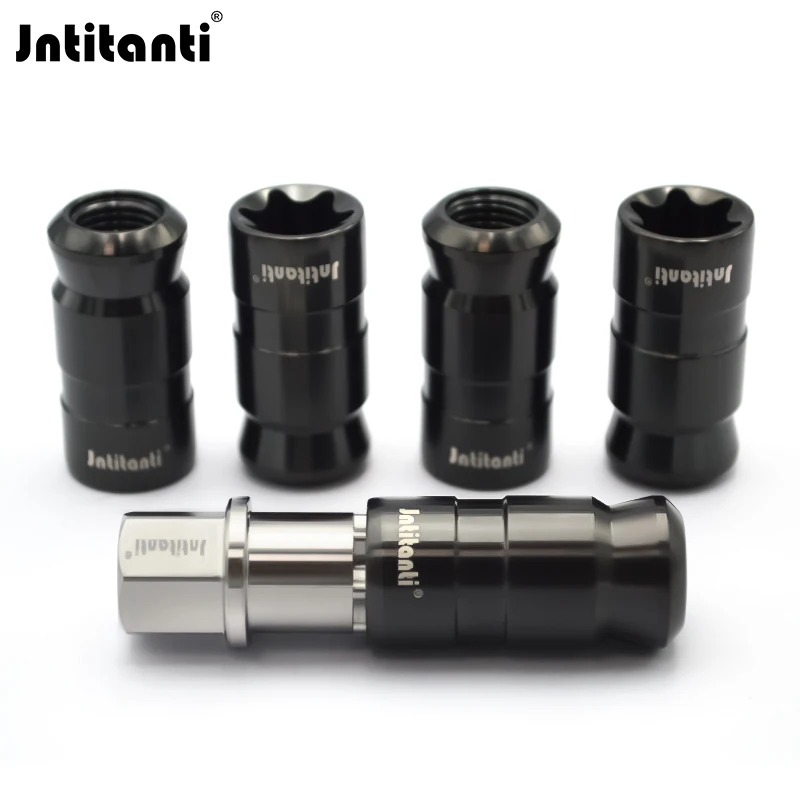 Jntitanti ball seat 20pcs1key Gr.5 titanium lug nut M14*1.5*45mm never rust racing car wheel hub nut for VW AUDI Racing car