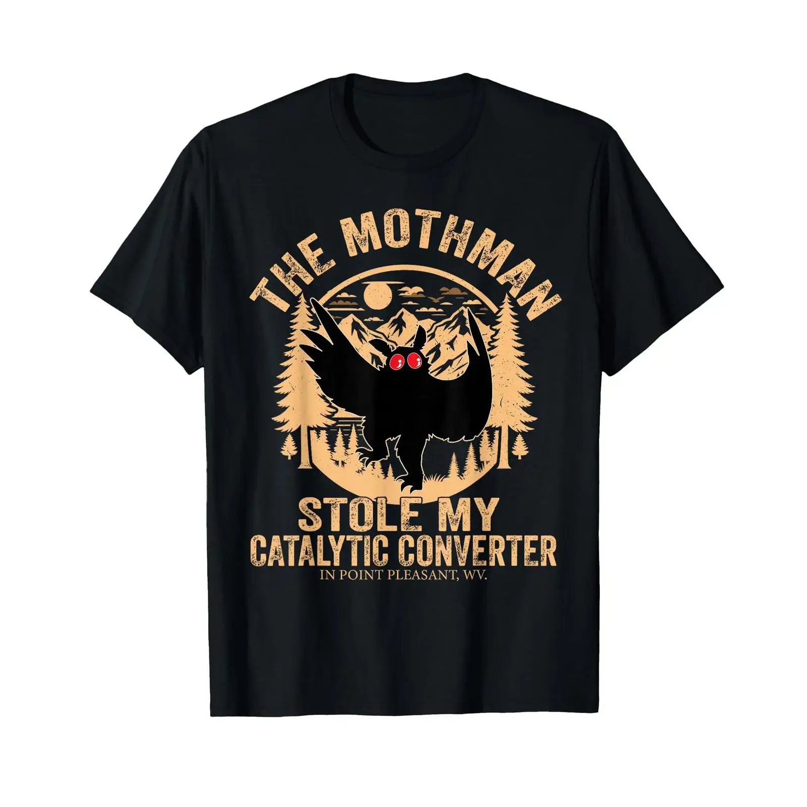 Funny Mothman Stole My Catalytic Converter Cryptid T Shirt vintage Washed designer clothes Slightly graphic Stretched homme