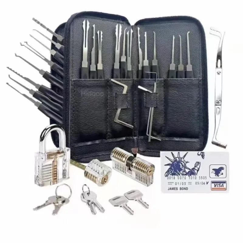 

Lock Picking Kit Lock Picking Set Professional Lock Pick Kit with Transparent Training Dimple Lock Pick Set Kaba Door Lock lishi