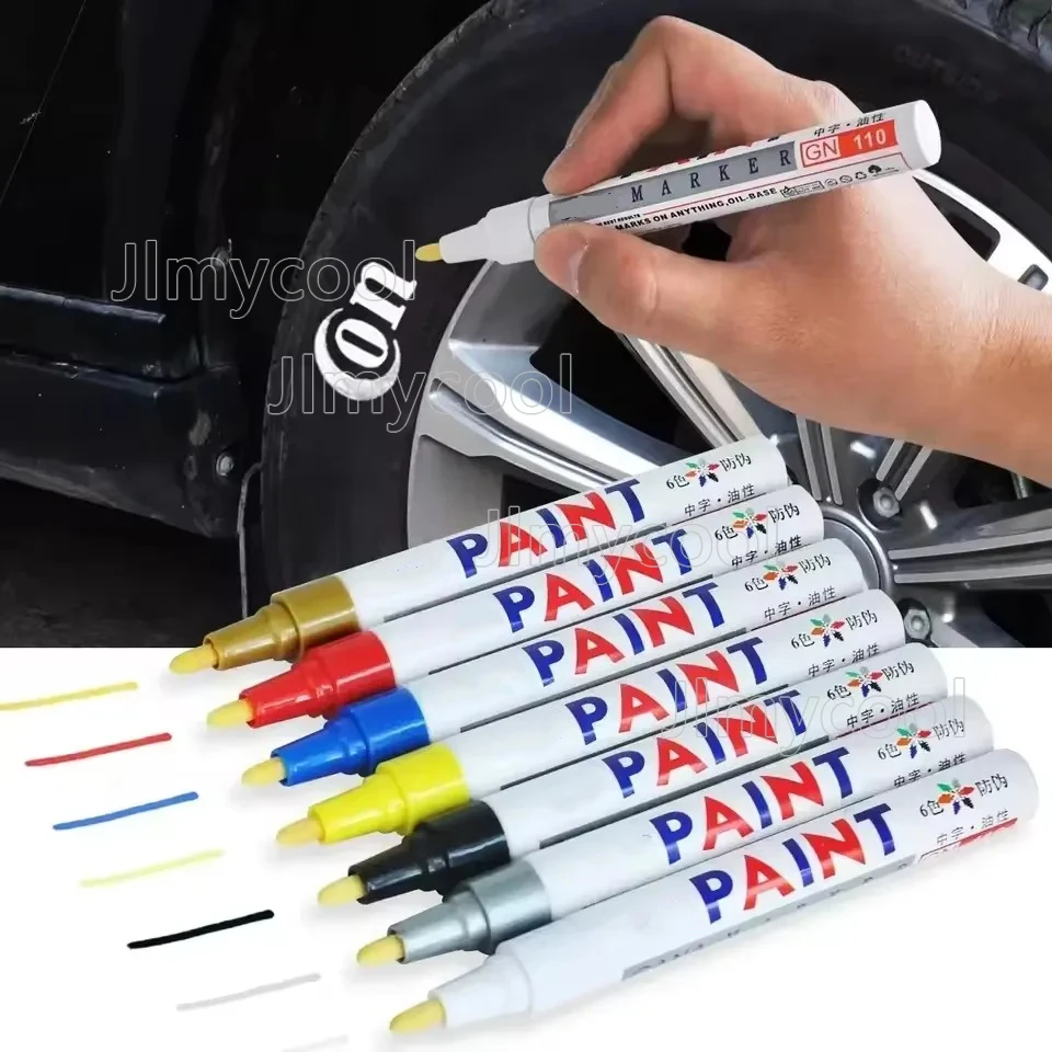 

Car Paint Pen Waterproof Car Wheel Tire Oily Painting Mark Pen Auto Rubber Tyre Tread CD Metal Permanent Paint Marker Amagi