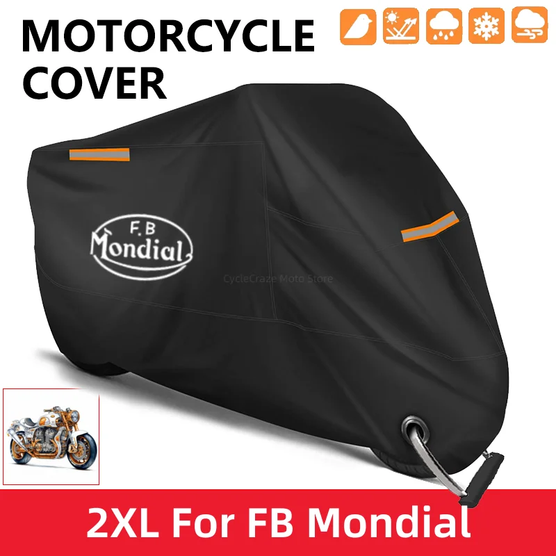 

Motorcycle Cover Waterproof Outdoor Scooter UV Protector Dust Rain Cover For FB Mondial Flat Track HPS 125 300 Hipster Imola SMT