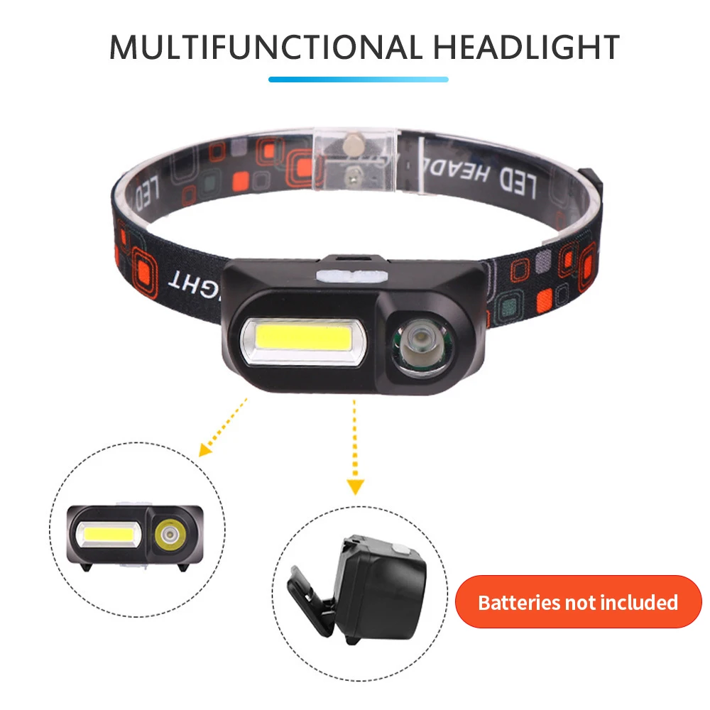 New Strong Light Outdoor Head Lamp Cobled Multi-Function Headlight USB Charging