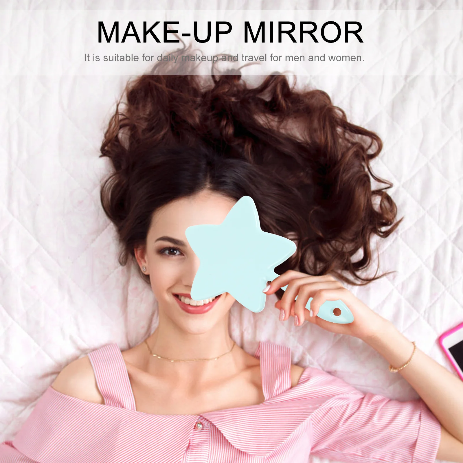 1Pcs Makeup Mirror Compact Portable Handhold Mirror for True Color Detail View Perfect Gift for Birthday Valentine Mother