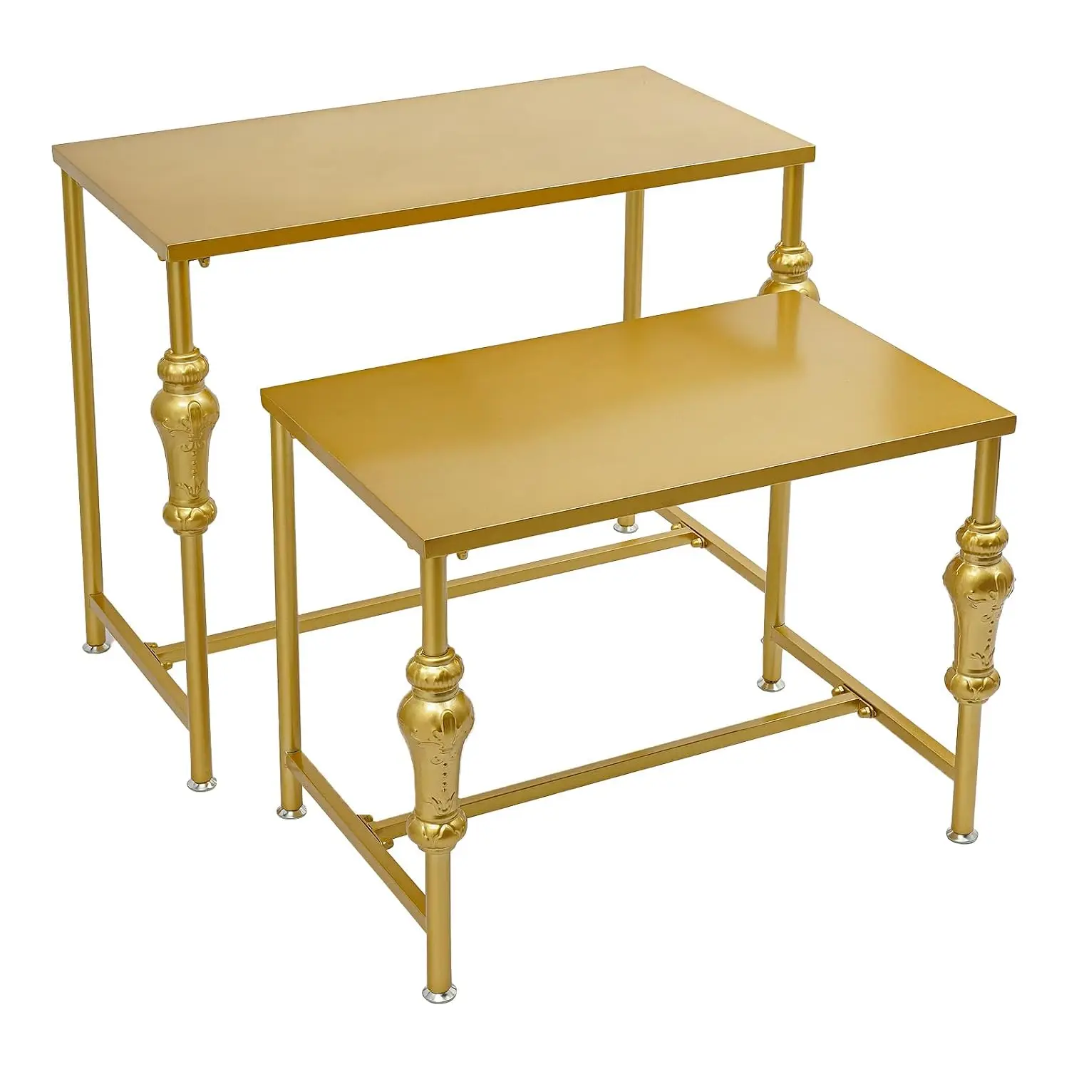 Industrial Display Table Set 2 Clothing Shoes Rack Heavy Duty Boutique Riser Shelf Garment Handbag Stand Store Gold, Customized