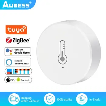 1/8 adet Tuya ZigBee nem sıcaklık sensörü taşınabilir akülü uzun bekleme akıllı ev Alexa Google ev ile çalışır