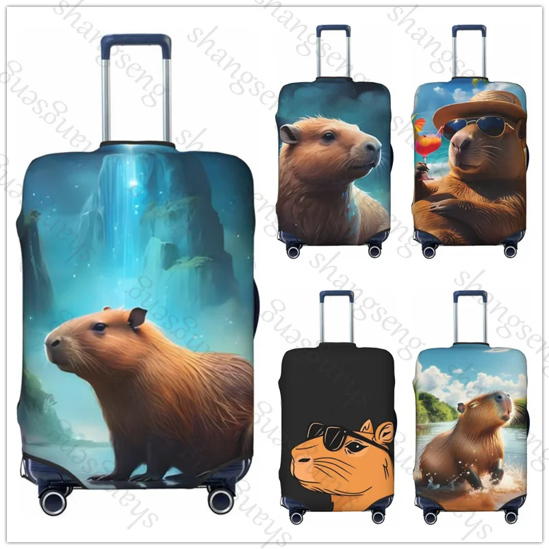 

Funny Capybara Print Travel suitcase protective case, suitcase cover, elastic protection, washable Luggage cover, 18-32 in