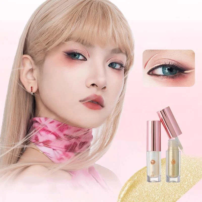 チェリエップ シマーグリッター リキッドアイシャドウ メイクアップ モノクロームパールグリッター シルクワーム ロングラスティング ハイライト アイライナー