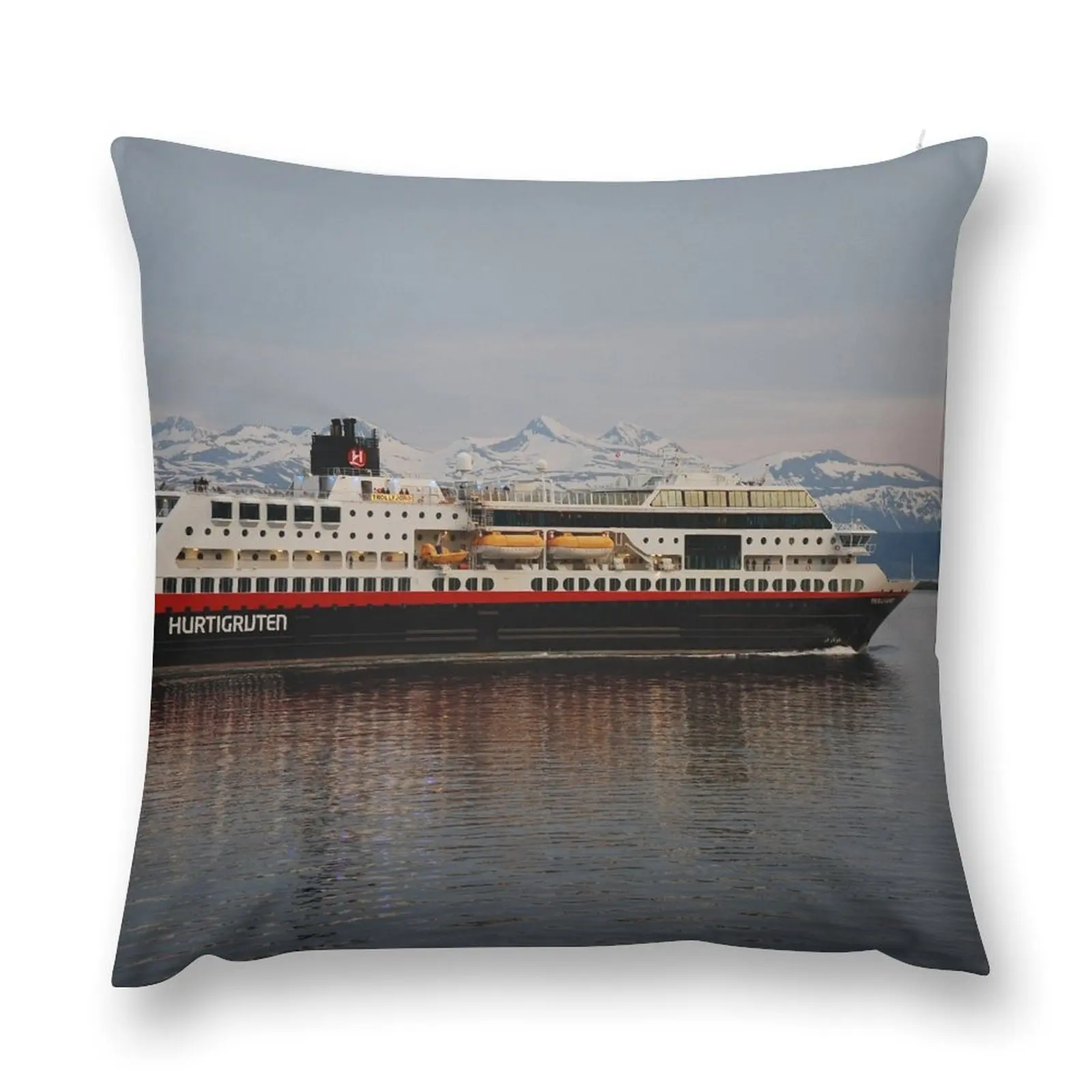 Hurtigruten leaving Molde Throw Pillow Pillow Decor Decorative Pillow Covers For Sofa