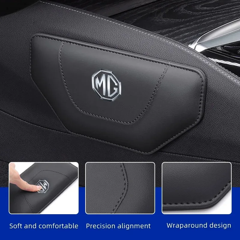 Car Knee Pad Door Panel Knee Cushion Anti-scratch Knee Mat Soft Leather For MG ZS MG4 EV HS MG3 MG5 EV Marvel R MG ONE