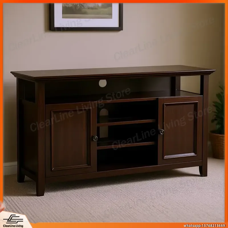 Mueble para TV Amherst Hickory Marrón de 50-54 Pulgadas con Puerta, Mueble de Salón Tradicional, Soporte de TV de Madera para Televisores Planos