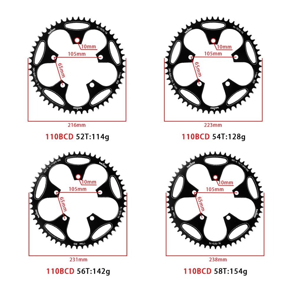 Prowheel Rennrad-Kurbelgarnitur 170 172,5mm Fahrradkurbel Schmal-Breit-Kettenblatt 36T-60T Krone 8 9 10 11 12 Gang für Shimano Teile – Detail 11