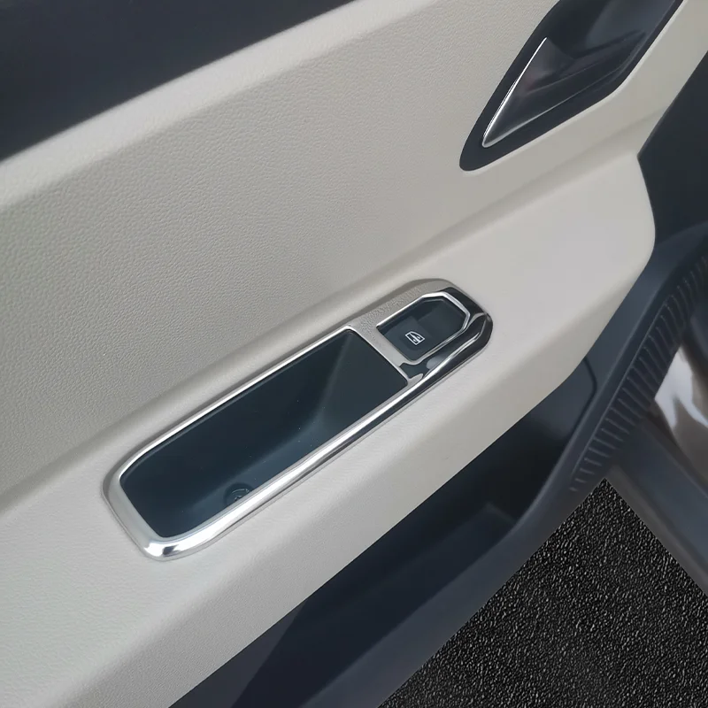 For Dacia Renault Duster 2018-2023 Window Glass Switch Cover Overlay Trim Panel Chrome Car Styling Accessories 4PCS