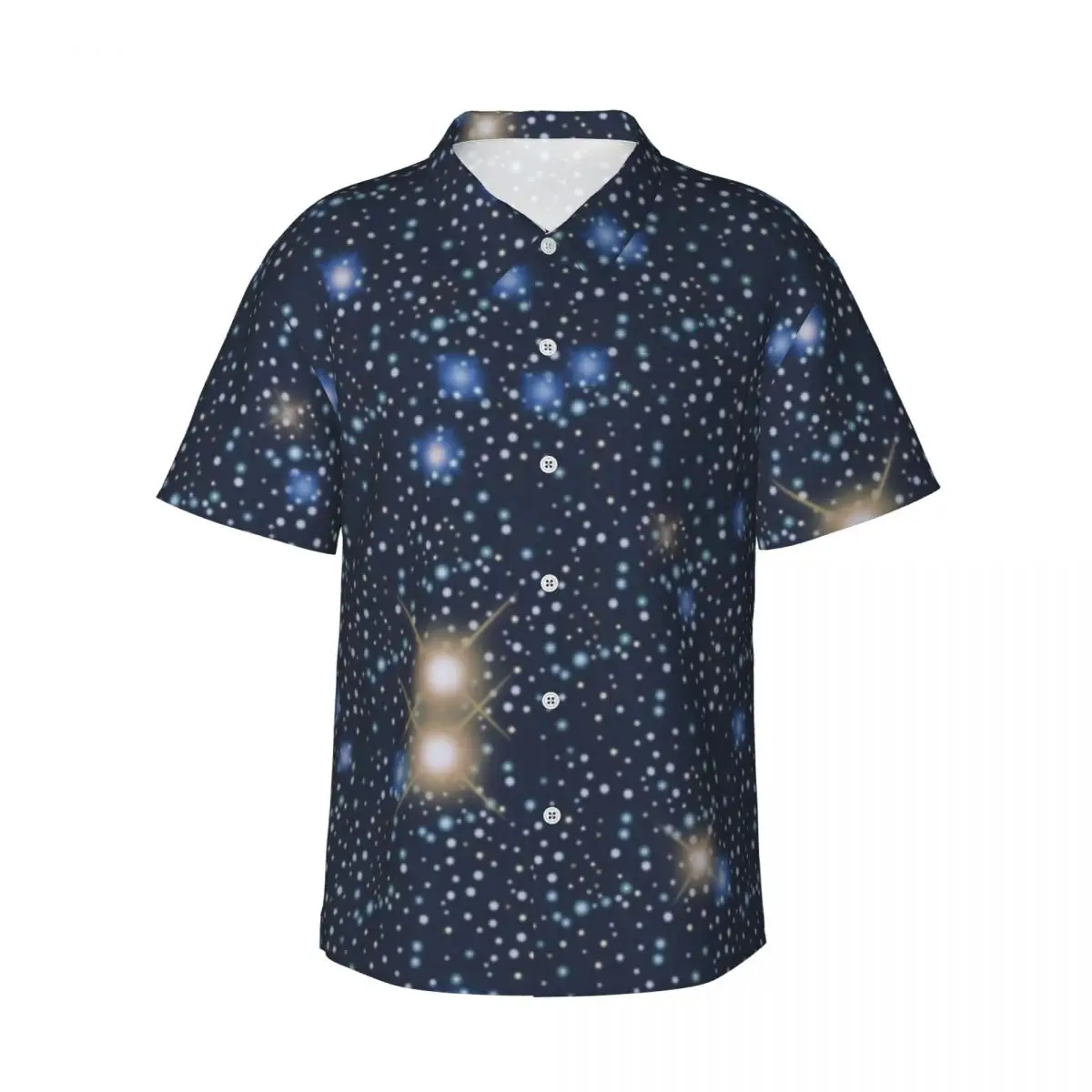 Hawaii Shirt Vacation Dark Blue Galaxy Blouses Vivid Sparkle Stars Loose Casual Shirts Male Short Sleeve Streetwear Clothing