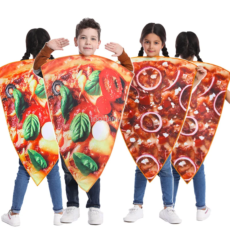 

2024 Child Spoof Gourmet Pizza Costume Kids Party Funny Pizza Cosplay Stage Props Costumes Children's Character Performance Suit