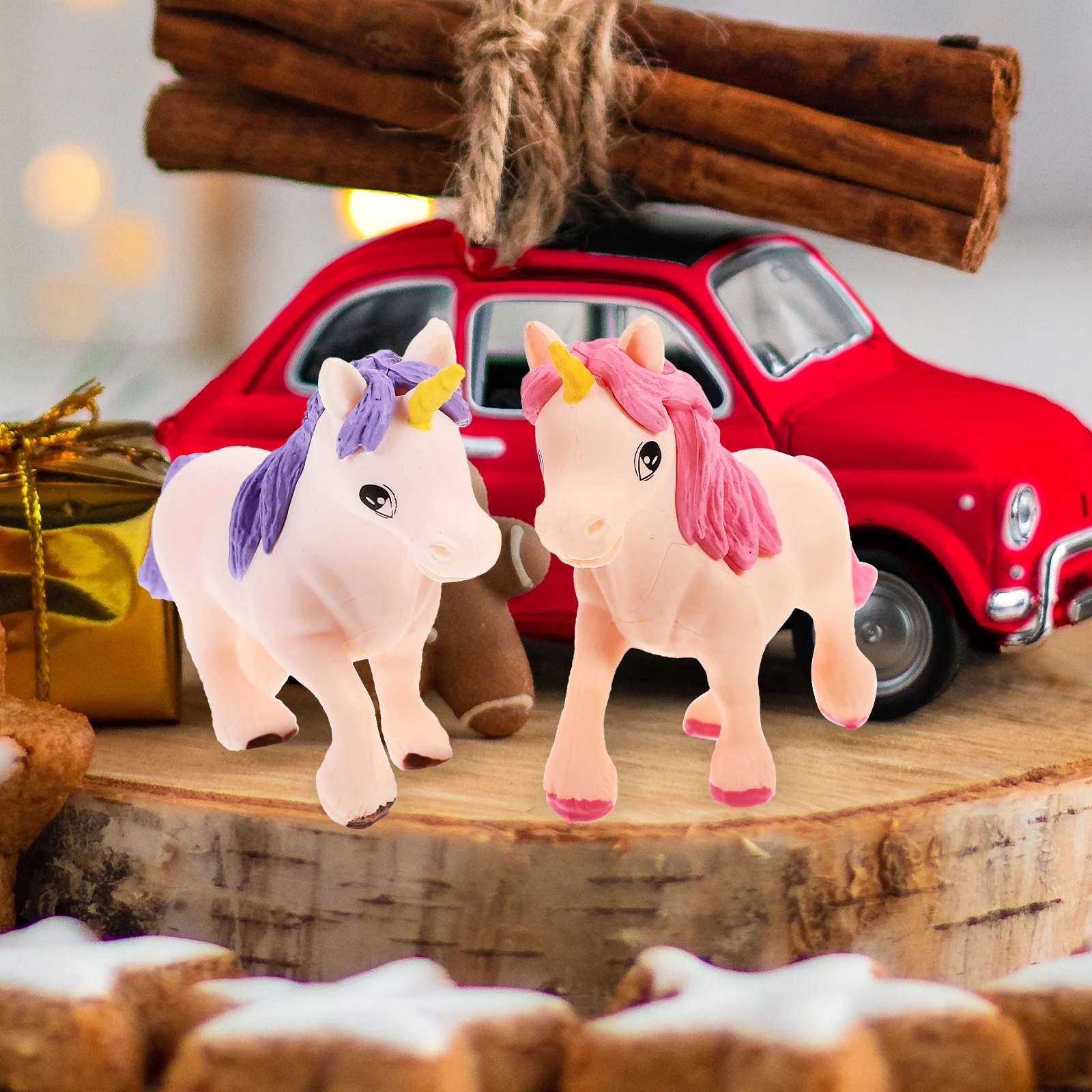 

10 Pcs Plastic Ornaments Miniature Figurines Unicorn Decorations Bonsai Pvc Small Unicorns
