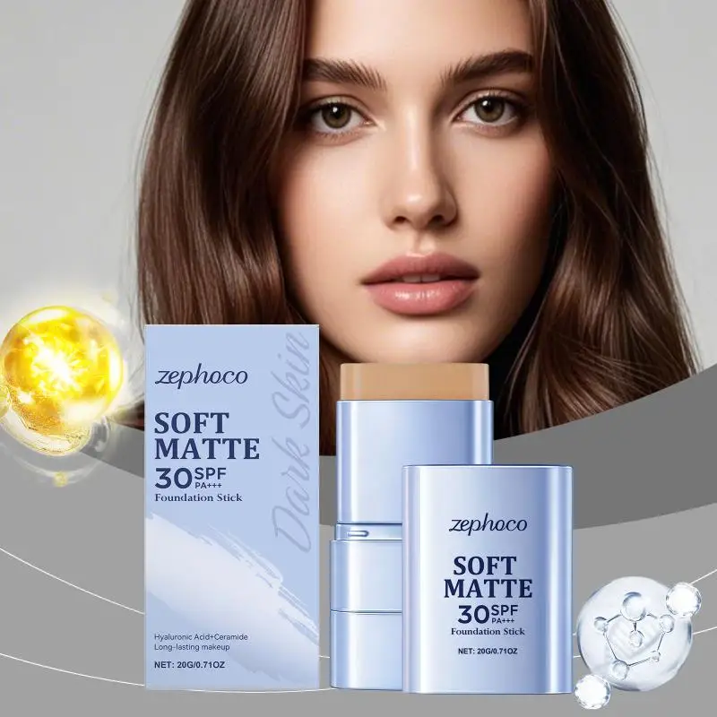 Hot deal: 2-In-1 Matte Foundation Stick Lightweight, Provides Coverage, Long-Lasting Wear, Radiant, Dewy, And Sheer Finish.