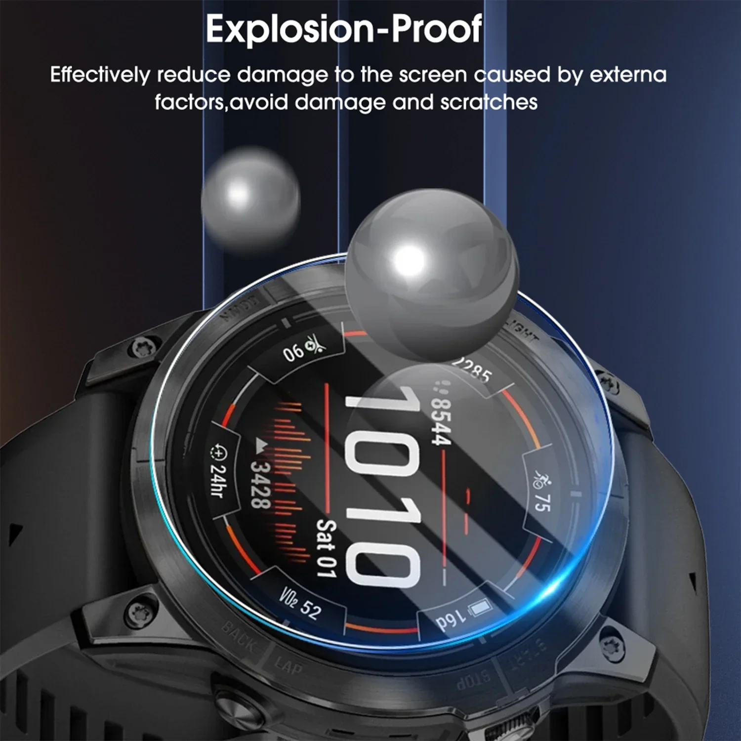 Vetro temperato facile da installare per Garmin Fenix ​ ​ 8 Pellicola protettiva per schermo antigraffio HD da 43/47/51 mm per Garmin Fenix ​ ​ 8