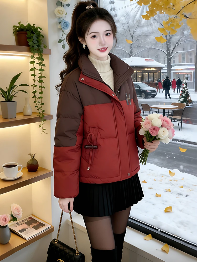 Soft Cotton down Jaet Women's Faion Winter Warm Long Sve ort Coat Sli Commute Simple Loose Fit Zipper Closure