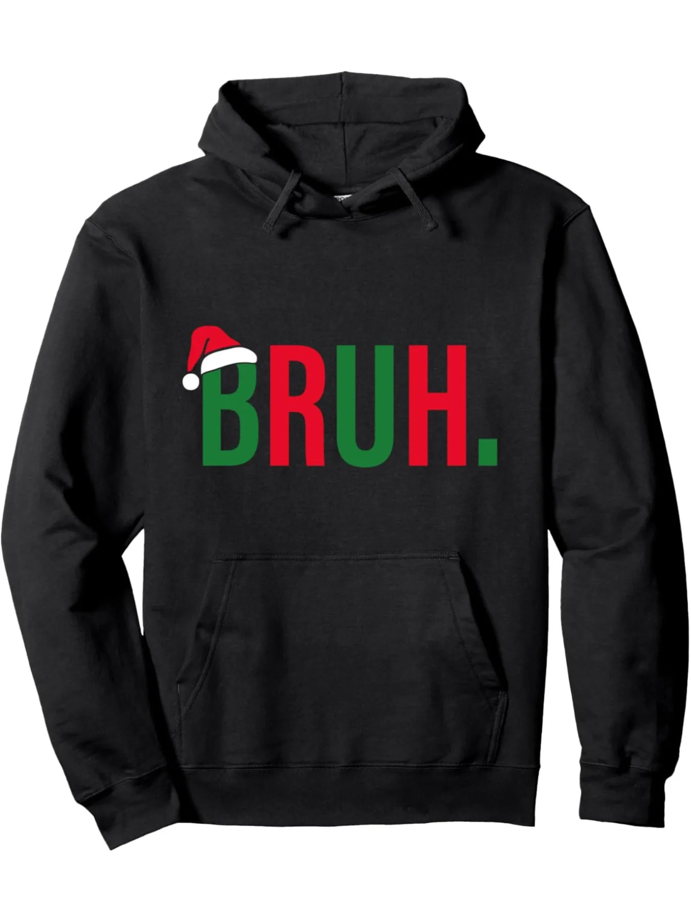 Ultra-Soft & Breathable 'Bruh' Christmas Hoodie - Casual Crew Neck Pullover with Kangaroo Pocket , Perfect for Fall/Winter