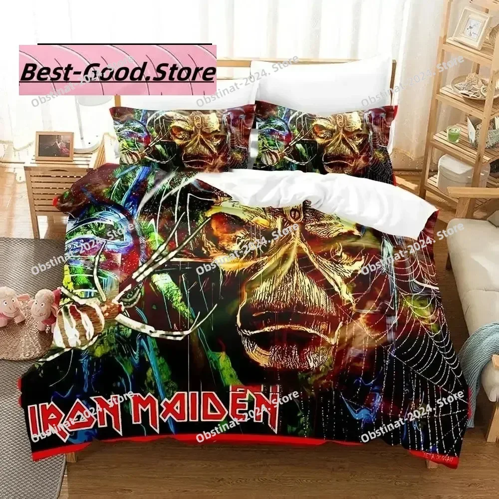 

3D Print Iron Heavy Metal Maidens Bedding Set Boys Girls Twin Queen King Size Duvet Cover Pillowcase Bed boys Adult Bedroom