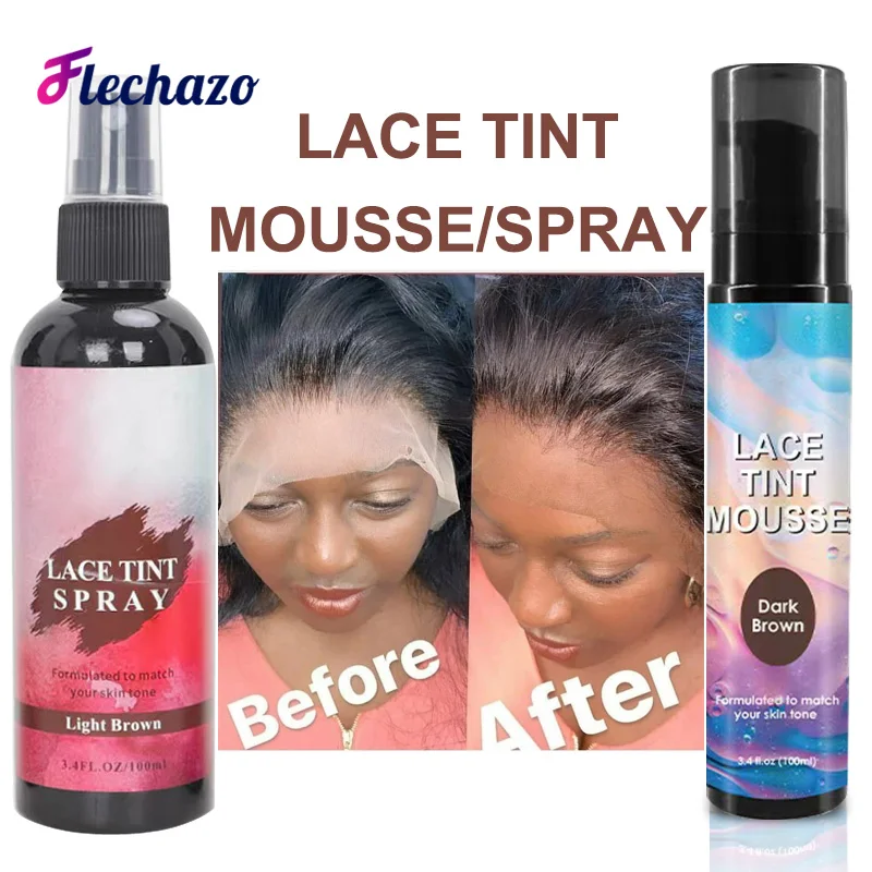 Tinted Lace Aerosol Spray 10Pcs 100Ml Quick Dry Lace Tint Spray Lace Tint Mousse Matching Skin Tone Real Look