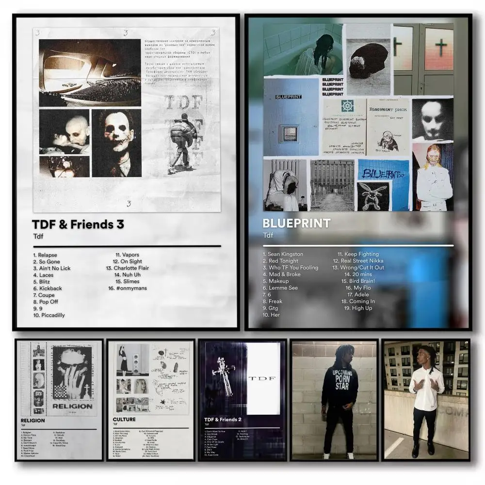 Rapper T-Tdf Album Poster PP Wall Decor Posters Celebrity Music Art Prints Bedroom Office Gift
