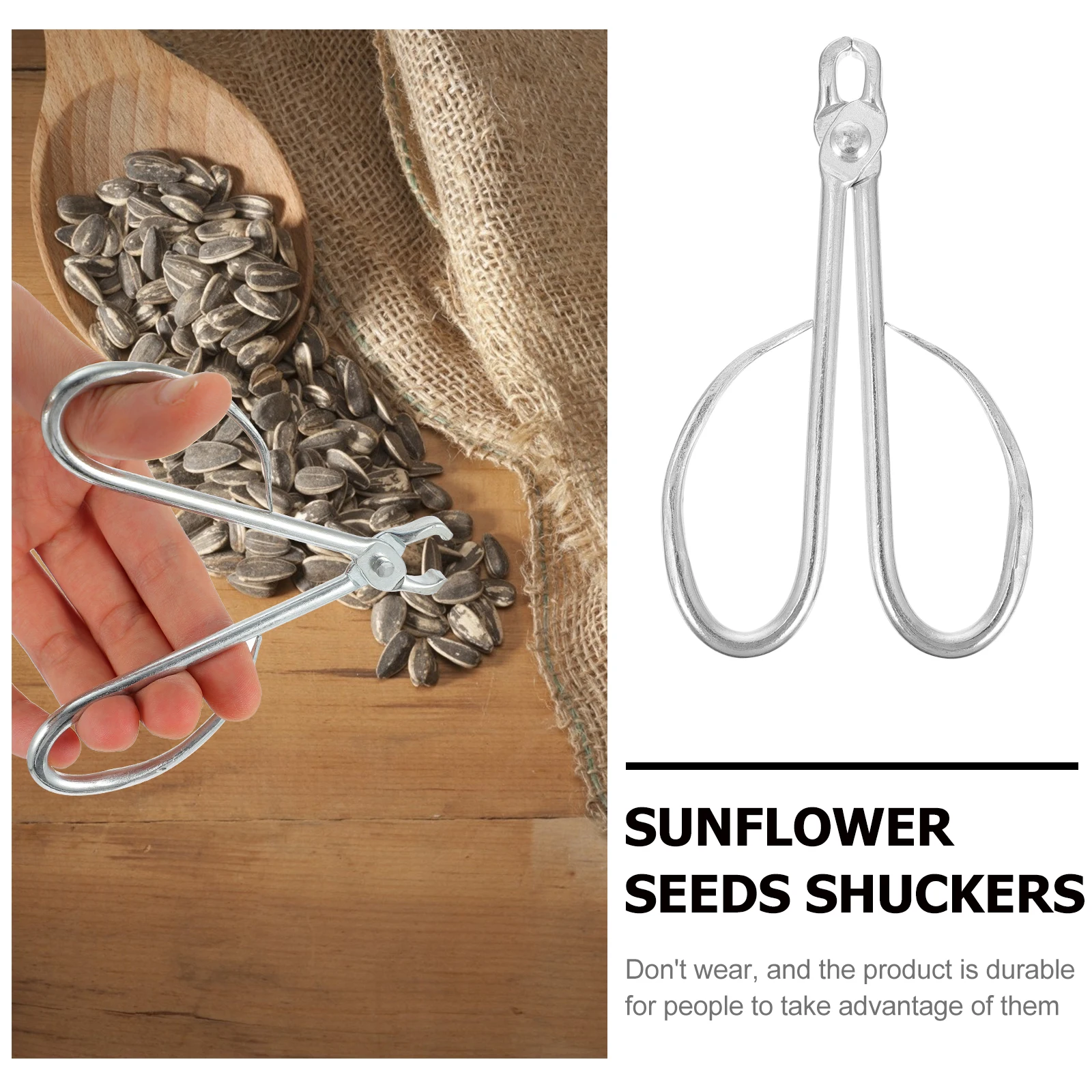 

4pcs Stainless Steel Sheller Sunflower Opening Clips Nut Opener Tools Kitchen Gadgets Rust Resistant Scissor Design Fit