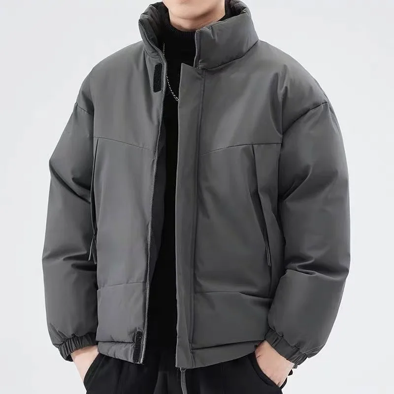New Simple Men's Cotton Jacket Autumn Winter Casual Trendy All-Match Bread Coat Warm Cotton Outerwear Outerwear