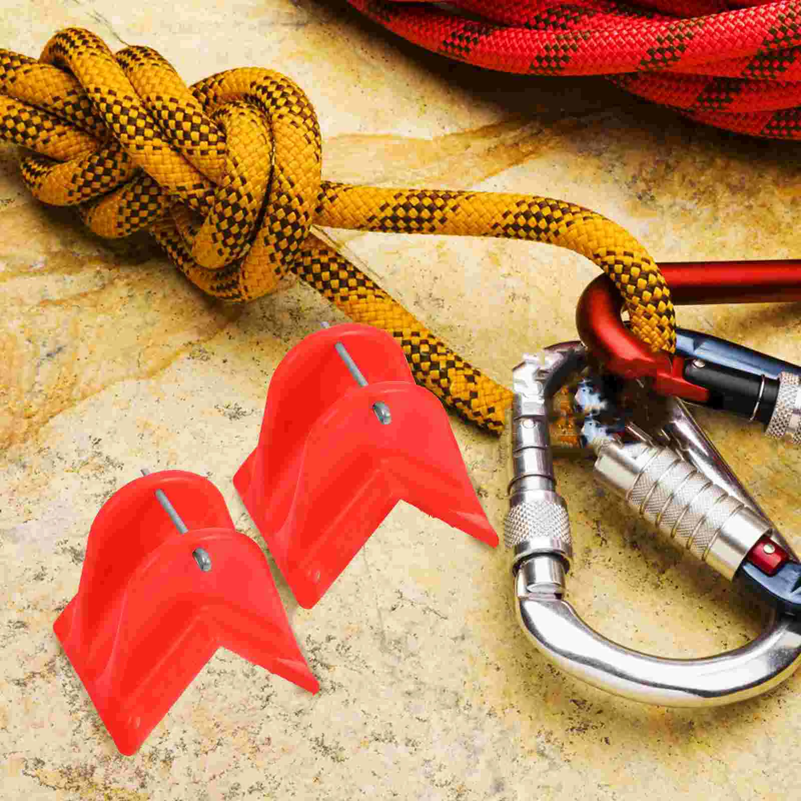 2 Pcs Safety Rope Protector Red Lightweight Climbing Equipment Portable Mountaineering Downhill Rescue Abrasion
