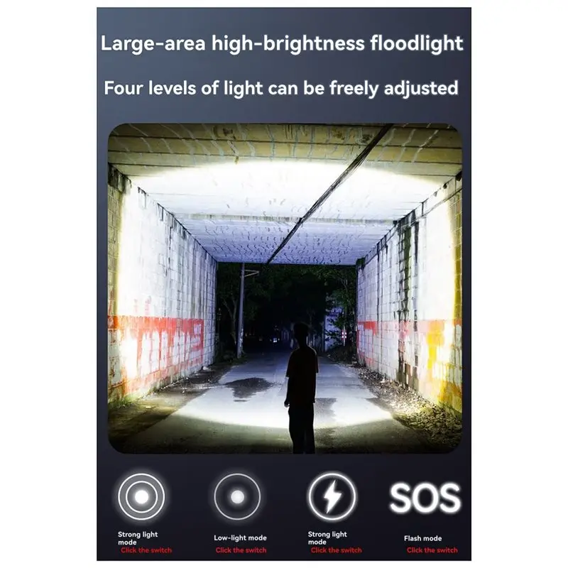 B62B-Pocket Light Compact EDC Keychain Flashlight USB Rechargeable Magnetic Base Dual Modes For Camping Hiking Fishing