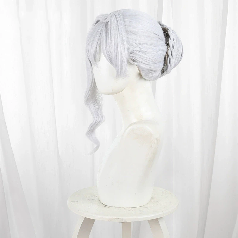 Anime May I Ask for One Final Thing Scarlett El Vendmion Cosplay Wig Women Silvery White Hair Heat Resistant Synthetic Wig