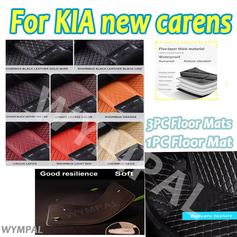 

Luxury Custom Car floor mats for KIA new carens （FIVE SEAT）2007 2008 2009-2012 auto foot Pads automobile carpet cover mats
