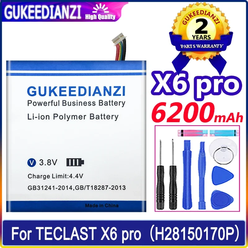 

Аккумулятор GUKEEDIANZI 6200 мА · ч для TECLAST X6 Pro X6pro H28150170P/28168148 телефонная батарея + Инструменты