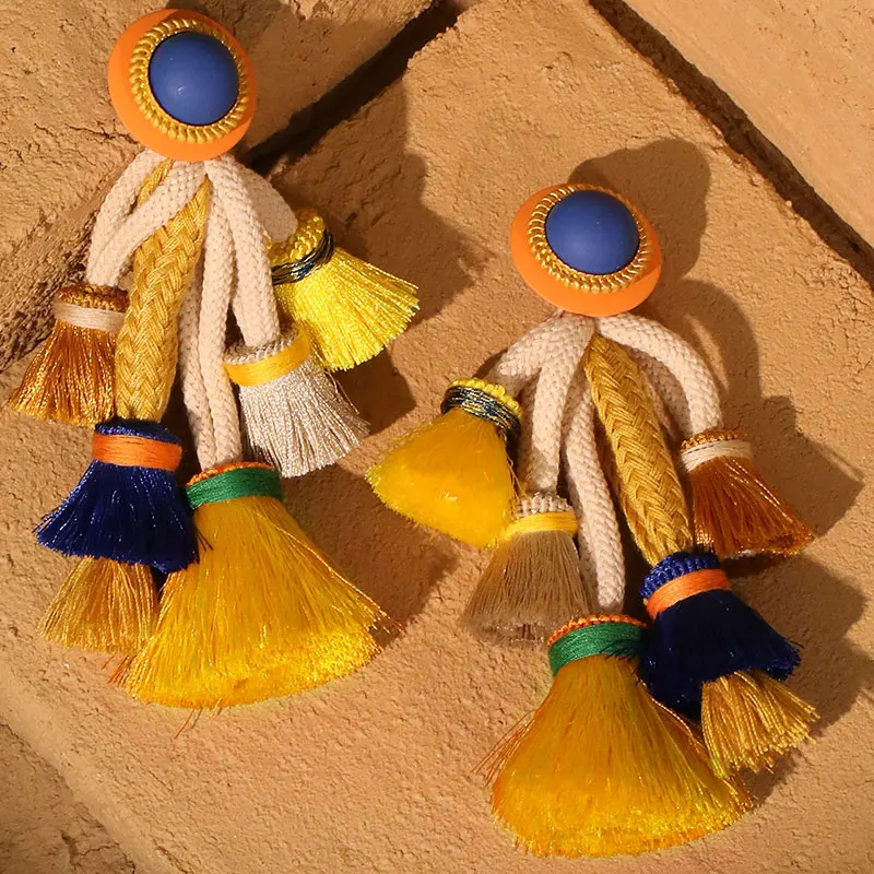 Statement Earrings Ropes&Tassels Dangle Exaggerated Earrings Handmade For Women Wedding Party Jewelry Dress Accessories