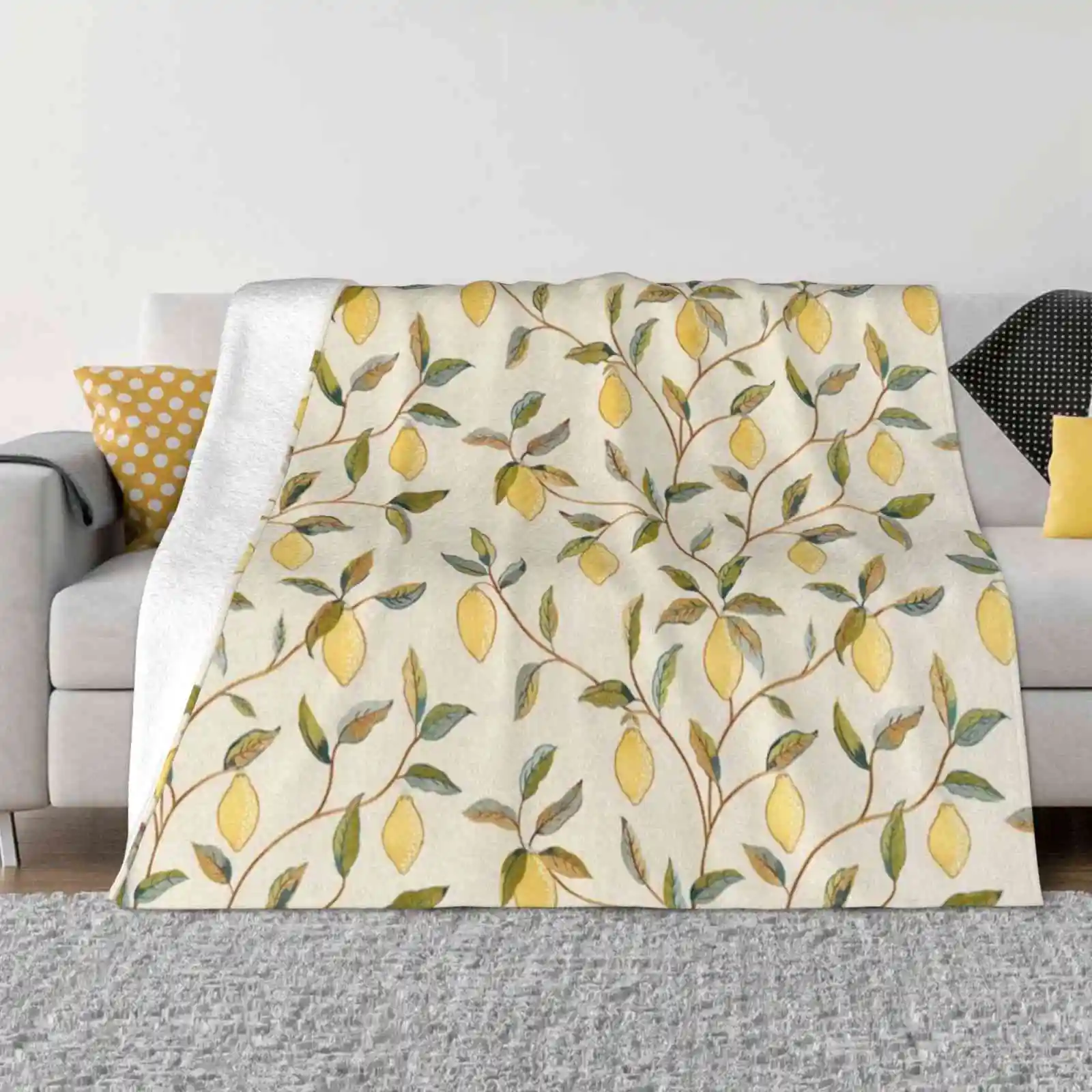 William Morris Lemon Fruit Tree Pattern Latest Super Soft Warm Light Thin Blanket William Morris Vintage Cottagecore Antique