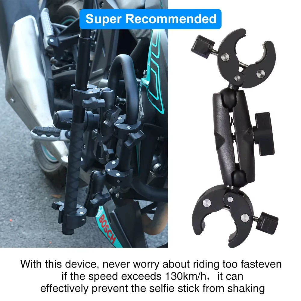 Motorcycle Bike Panoramic Selfie Stick for insta360 X5 X4X2 X3 Monopod Handlebar Mount Bracket for GoPro Max Hero 11 Accessories