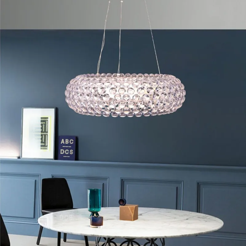 

Nordic Foscarini Caboche LED Pendant Light Acrylic Ball Hanging Chandeliers Living Room Restaurant Decor Art Classical Luminaria